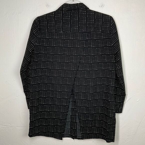 Banana Republic Factory Black White Split Back Button Up Shirt Small - Picture 5 of 7